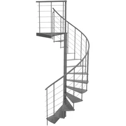 Minka Spindeltreppe Milano 42 - 300,3cm Geschosshöhe Grau 160cm Durchmesser