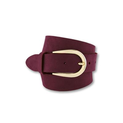 Ledergürtel BERND GÖTZ "Ledergürtel mit hufeisenförmiger Goldschließe", Damen, Gr. 80, gelb (bordeaux), Rindsleder, Gürtel Ledergürtel