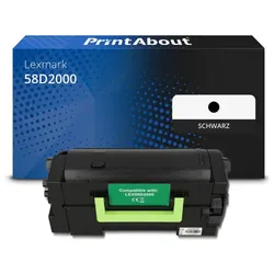 Toner kompatibel mit Lexmark 58D2000 - Schwarz