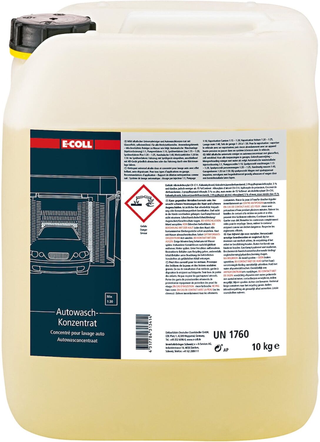 E-COLL Universalrein. u. Auto Waschkonz. 10kg (4317784313414)
