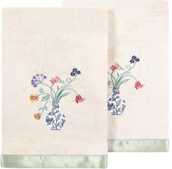 Authentic Hotel and Spa 100% Turkish Cotton Stella 2PC Embellished Towel Set