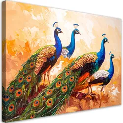LEINWANDBILD Bunte Pfauen Vögel Farbeffekt 60x40cm