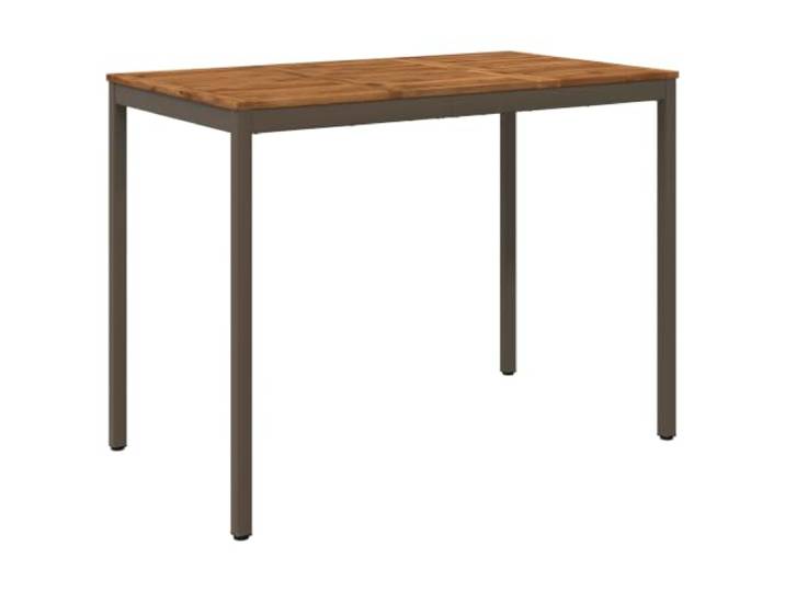 FDSAQOPT Gartenbar-Tisch Natur und Kaffee 141 x 80,5 x 105 cm Akazienholz,Stahlbeine,Bartisch und Esstisch,feuchtes Tuch reinigen,rustikale Holzmaserung