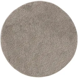 benuta Basic Waschbarer Hochflor Shaggyteppich Soho Hellgrau ø 160 cm - Hochflor Teppich für Wohnzimmer