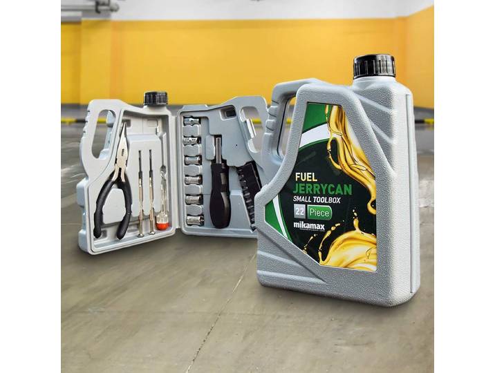 MikaMax Jerrycan Toolbox - 22-delige Gereedschapsset met Doppen\, Bits en Schroevendraaiers