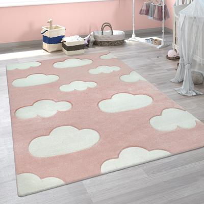 Paco Home Kids Rug with Clouds in Pastel Colors for Children's Room or Nursery