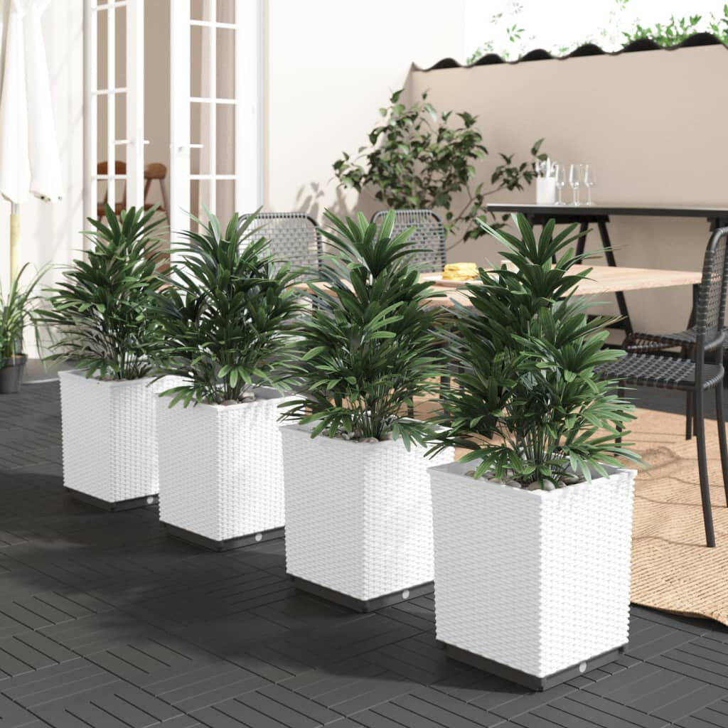 17 Stories Outdoor Pot Planter White 37cm H X 30cm W X 30cm D