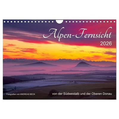 Alpen-Fernsichten von der Südwestalb und Oberen Donau (Wandkalender 2026 DIN A4 quer), CALVENDO Monatskalender