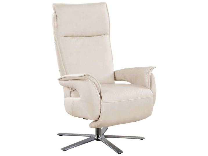 Livetastic Relaxsessel, Weiß, Metall, Echtleder, Nappaleder, 77x116x80 cm, Made in EU, Relaxfunktion, Wohnzimmer, Sessel, Relaxsessel