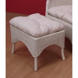 möbel direkt online Rattanhocker mit Kissen "Doni" weiß
