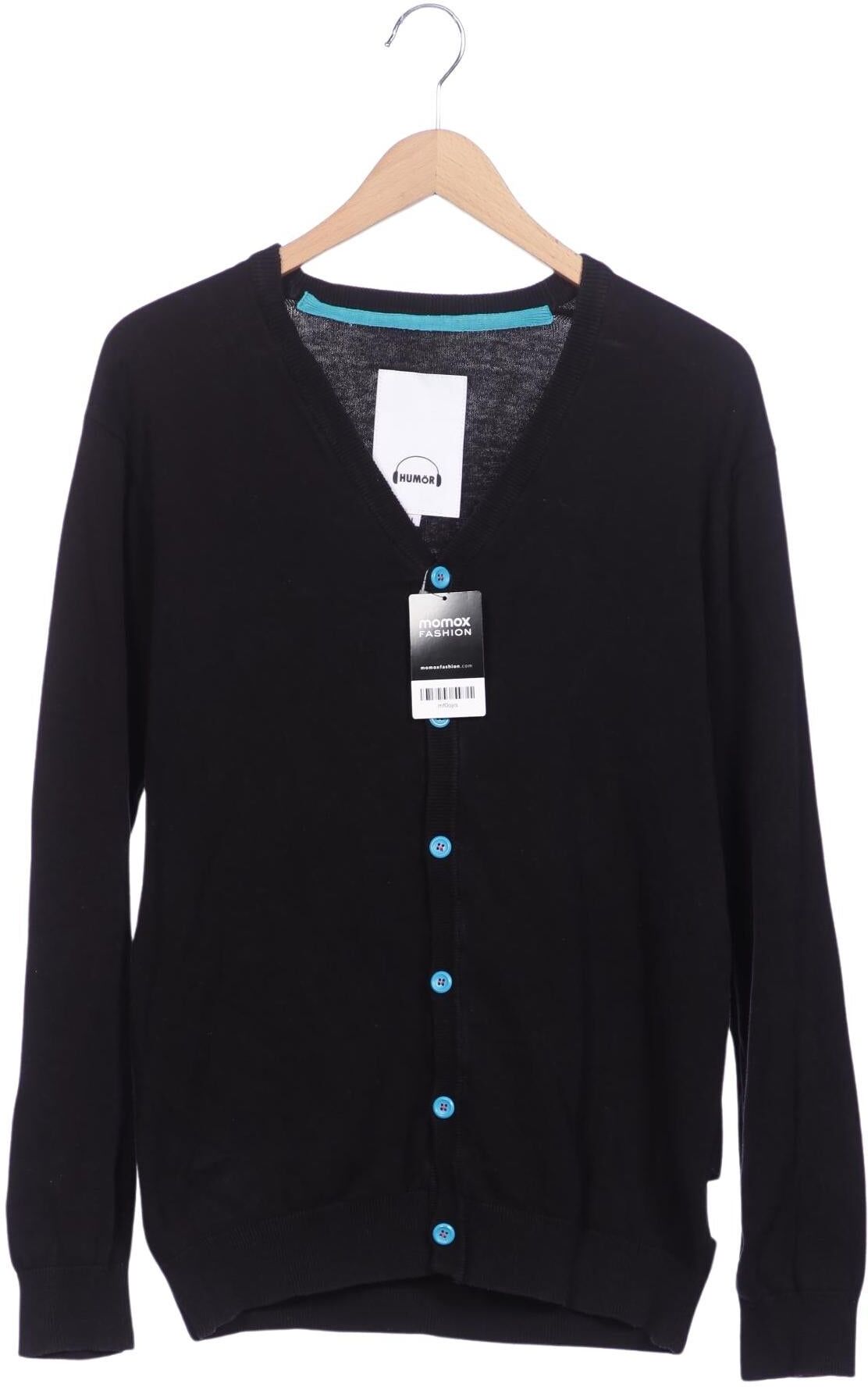 Humör Herren Strickjacke, Schwarz, Gr. L, Baumwolle - Second Hand