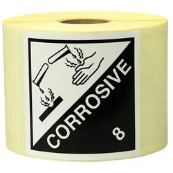 Transpak, Etiketten, Etiketten Masse 100x100mm Papier weiss/schwarz Aufdruck Corrosive
