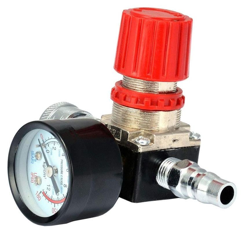 Selius Drukschakelaar voor luchtcompressor met manometer en drukregelaar, 180PSI