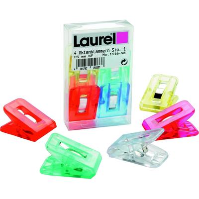 Laurel Briefklemmer Signal 1 25x43 mm VE=10x4 Stück Kristallfarben sortiert