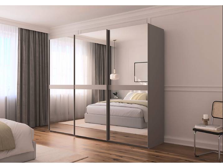 Schwebetürenschrank Scale Spiegelfront 271cm Braun/Fango