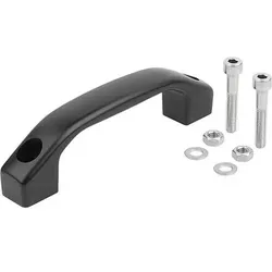 BÜGELGRIFF, FORM:A MIT DURCHGEHENDER BOHRUNG, A=140, L=170, D=M08, ALUMINIUM SCHWARZ