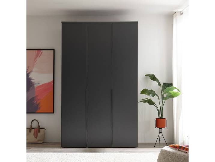 Drehtürenschrank Espinares 135cm Grau/Graphit ohne Spiegeltür/-en