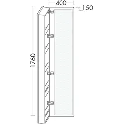 Burgbad Ganzkörper-Spiegel Sys30 PG4 Sana 1760x400x150 Sand Hochglanz, SPDH040RF3360 SPDH040RF3360