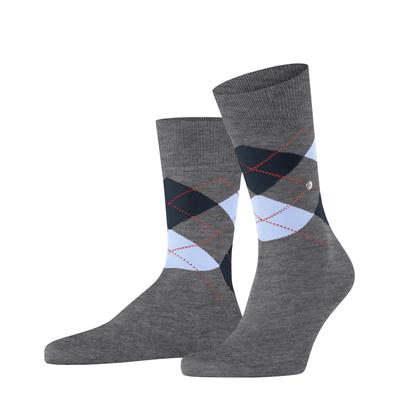 Socken BURLINGTON "Manchester", Herren, Gr. 40, grau (concrete melange), Baumwollmischung, Socken Socken, Einheitsgröße 40-46, Argyle-Muster, Burlington-Clip