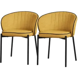 ML-Design Esszimmerstühle 2er Set Senf, Stoffbezug & Metallbeine