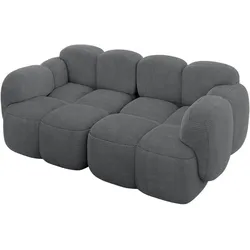 2-SITZER modulares Sofa Miko-S1 214x118x75 cm Dunkelgrau Cord