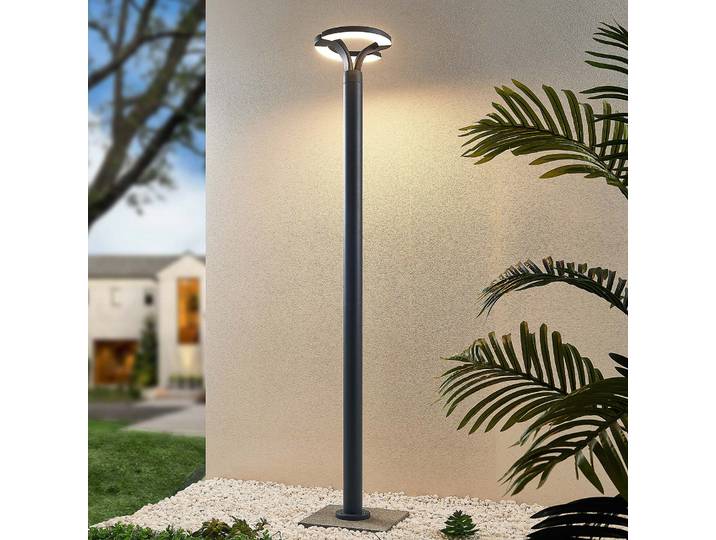 Keily Lampe de Jardin Circle Dark Grey - Lindby - Terrasse - Moderne - Métal - À ampoule unique