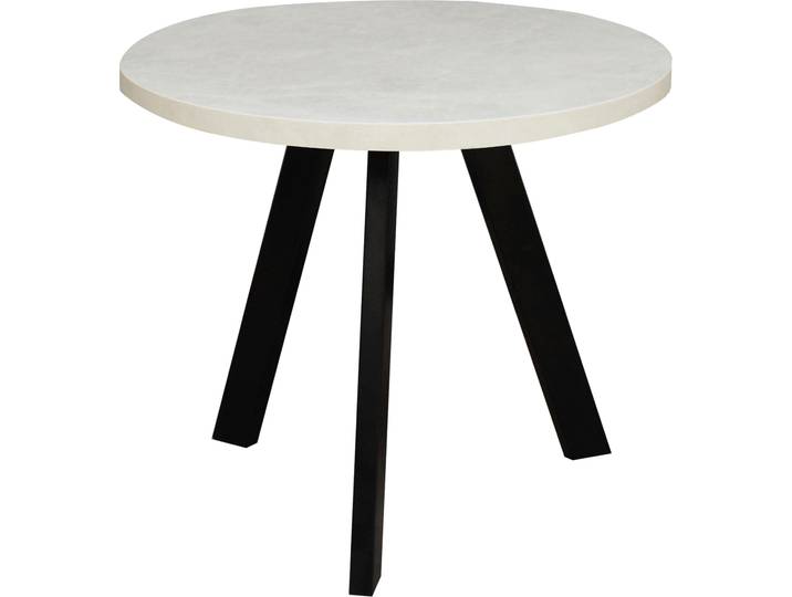 Couchtisch MÄUSBACHER Couchtisch rund , weiss (schwarz, keramik optik weiß), H:50,5cm, Tische, Couchtisch, Couchtisch rund Durchmesser 60cm, Metallgestell