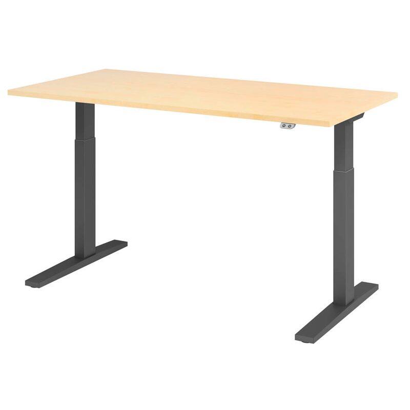 HAMMERBACHER VXMKA16/3/G elektrisch höhenverstellbarer Schreibtisch 70,0 - 120,0 cm - elektrisch Ahorn / grafit