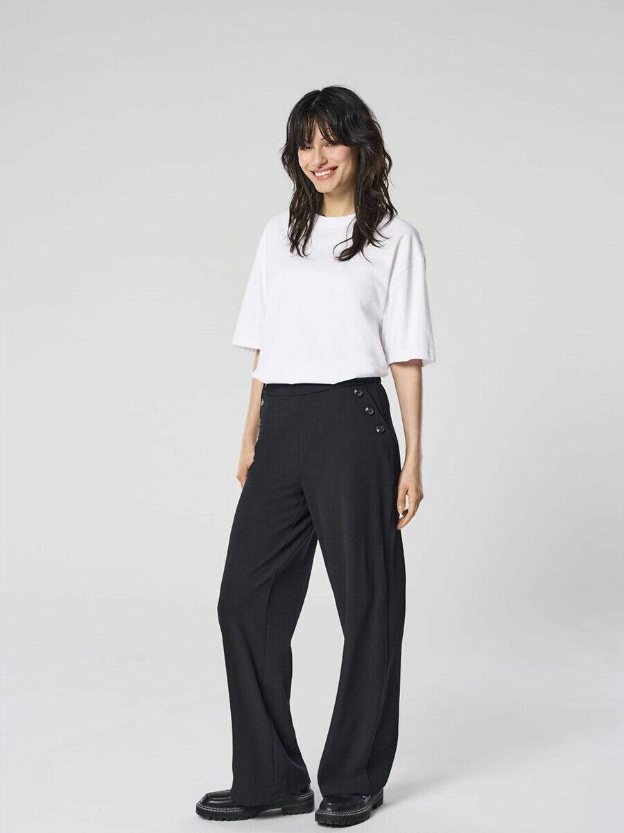 ONLY Pantalon large boutonné