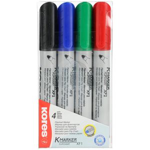 Kores Flipchartmarker ECO XF1, Rundspitze, Strichbreite 3 mm, 4 Stück