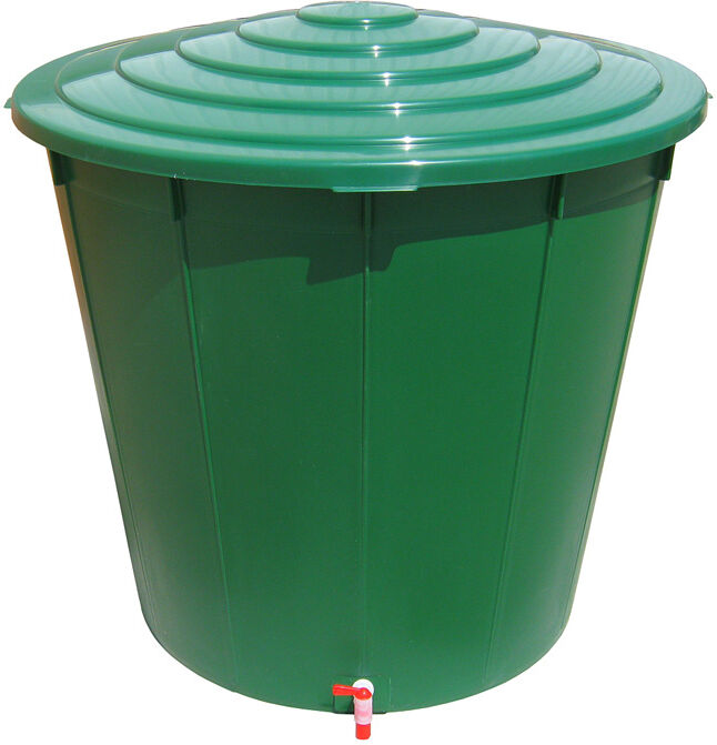 B2B Partner Kunststoff-Regenwassertonne, 500 l, Ausguss, Deckel