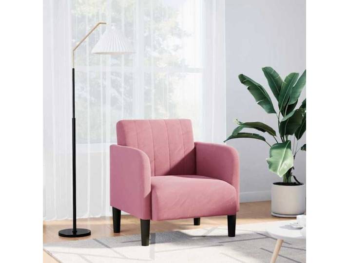 Moderne Fauteuil pratique - Pour adulte ou enfant - avec accoudoirs - rose - 54 cm - velours - Fauteuil 1 place @FR 8791