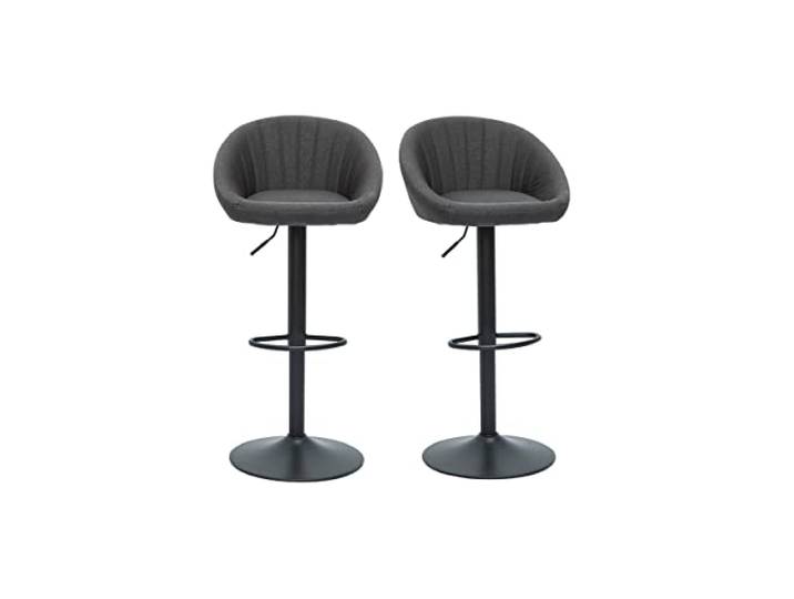 Miliboo Design-Barhocker verstellbar anthrazitgrau 2er-Set SHERU