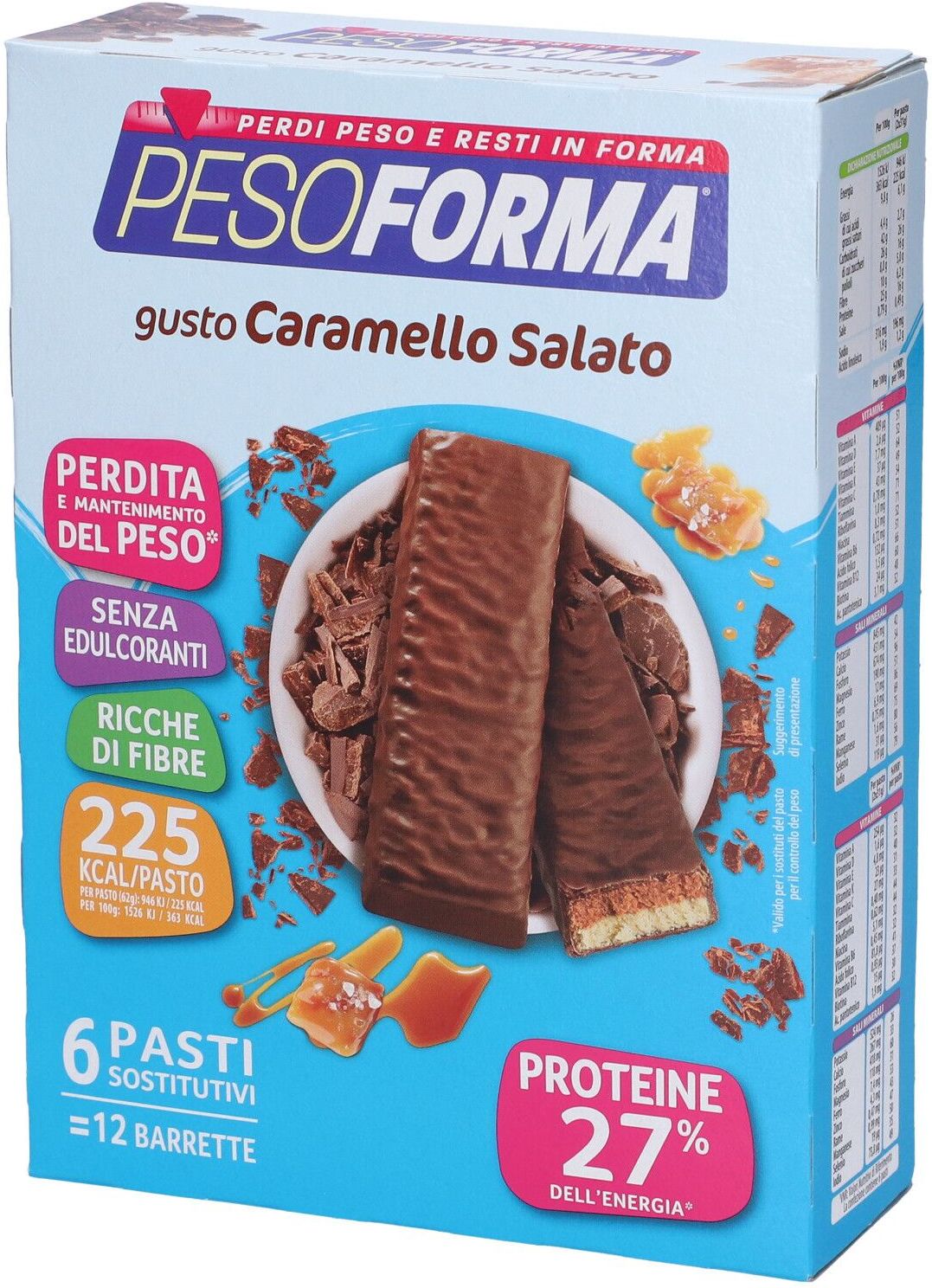 NUTRITION & SANTE' ITALIA SpA PESOFORMA, Gusto Caramello Salato, 12 Barrette