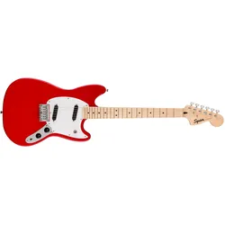 Fender Sonic Mustang MN Torino Red elektrische gitaar (E-Gitarre, Ahorn, Pappelholz), Gitarre, Rot