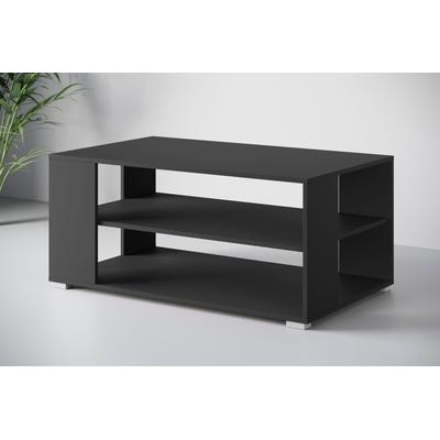 Couchtisch HOME AFFAIRE "Kenia", schwarz (graphite schwarz matt), B:100cm H:45cm T:60cm, Tische, Couchtisch, Rechteckiger Kaffetisch, 100x66 cm, mit 2 Ablageböden