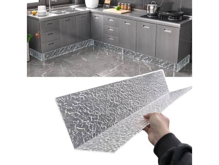 Treppenschutzgitter 6/7/8-teiliger, Selbstklebender Spaltfüller Bereic Wasserfester Staubdichter Spalt- Sicherheitsschutz (60–120 Cm) Verhindert, Dass Gegenstände Unter(8Pcs,W120xH18cm(47x7in))