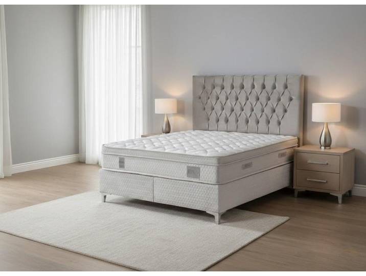 JVmoebel Polsterbett Doppelbett mit ergonomischer Matratze für optimale Nachtruhe
