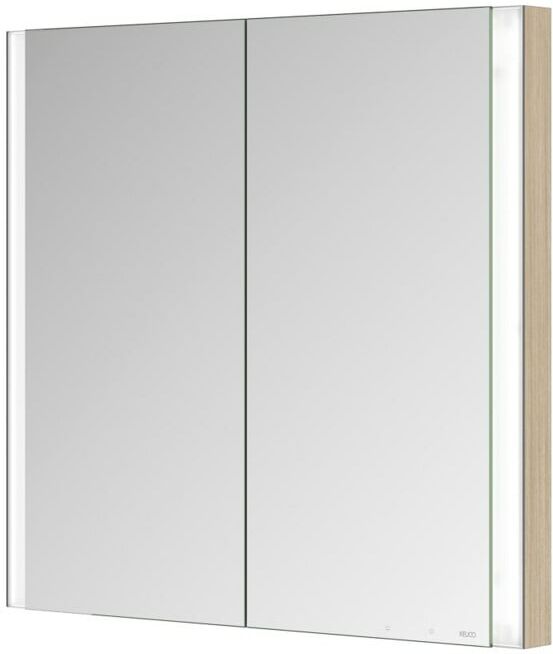 Keuco Armoire miroir 2 portes Somaris 80x71x11,5cm, décor chêne, blanc, miroir Hz. (14512852101)