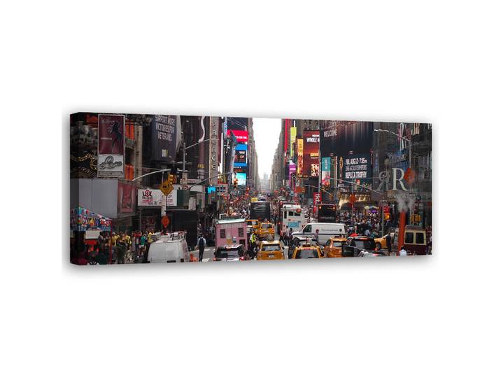 Feeby Wandbild times square new york, Grau, Stadtarchitektur, Rechteckig, 90x30 cm, Bilder & Rahmen, Bilder, Leinwandbilder