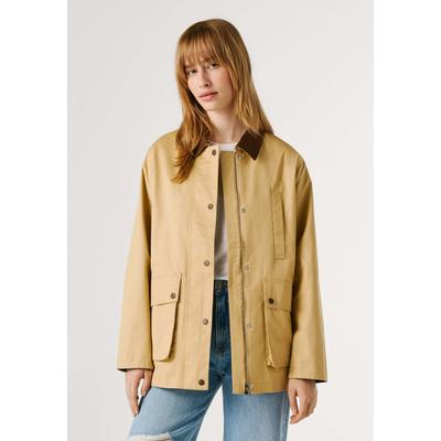 Funktionsjacke PEPE JEANS "Outdoorjacke FLORY", Damen, Gr. S, beige (natural beige), 100% Baumwolle, Jacken Funktionsjacke