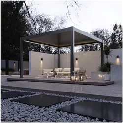 Weide Deluxe Plus Elektrisch Pavillon Terrassenüberdachung Alu Led 4 X 4 M