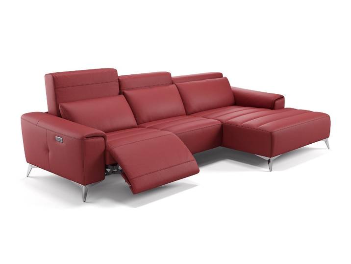 Leder Eckgarnitur BELLA Eckcouch mit Relaxfunktion Ledersofa