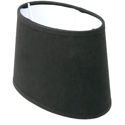 Lampenschirm für E14|E27 Fassungen Schwarz Leinenoptik 15 cm  Polyester/Baumwolle