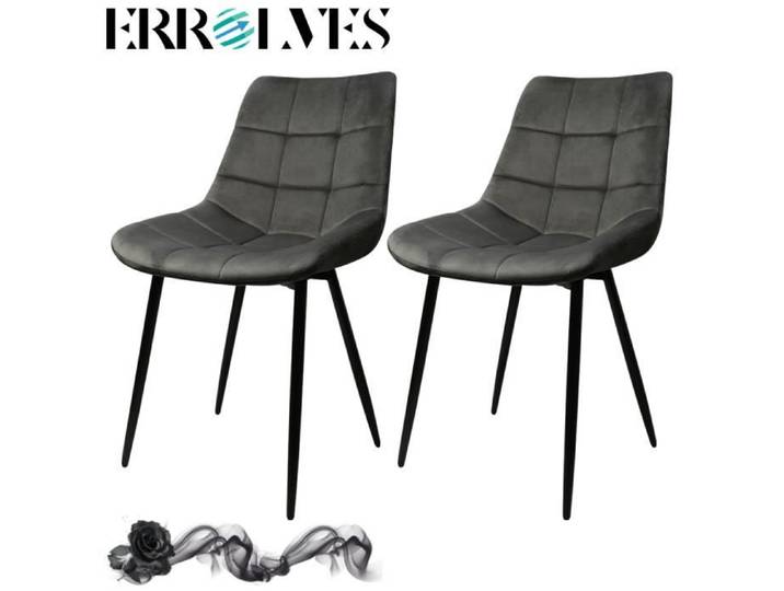 ERROLVES®2 Chaises-Gris foncé-Siège Moderne-Assise en Velours