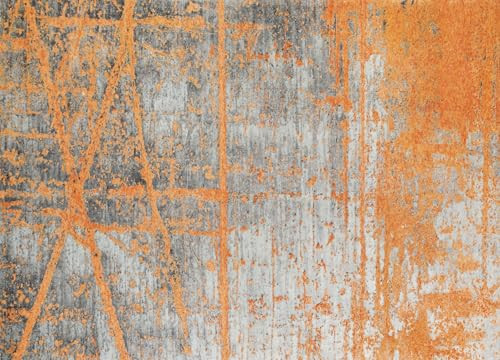 Wash + Dry Deurmat Rustic Oranje/Grijs B: 170 cm, D: 240 cm, Wasbaar en UV-bestendig