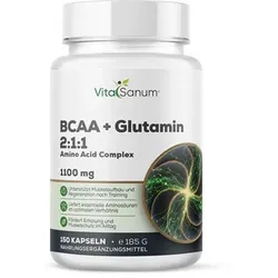 VitaSanum® BCAA + Glutamin 2:1:1 – 5500 mg Tagesportion (5 Kapseln)
