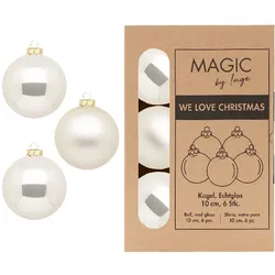 6 Weihnachtskugeln 10cm Glas Christbaumkugeln Weihnachtsbaumkugeln champagner