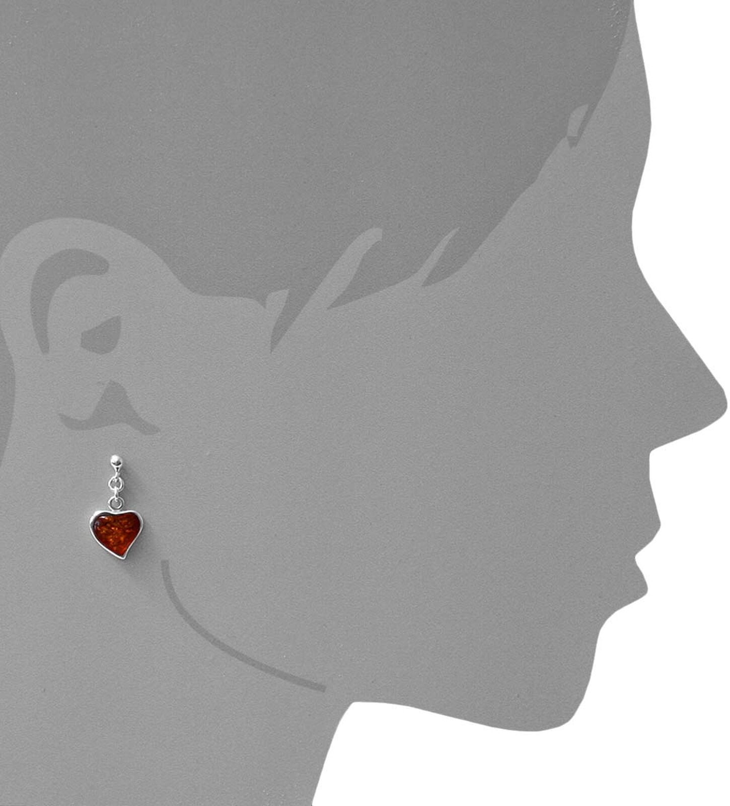 Paar Ohrhänger OSTSEE-SCHMUCK "Ostsee-Schmuck Ohrhänger Herz 12 mm Ohrhänger Herz 12 mm", weiß (weiß, neutral), Ohrringe, Damen, 24 x 12mm, Silber 925 (Sterlingsilber), Paar Ohrhänger