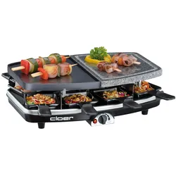 Cloer 6435 Raclettegrill, Racletteofen, Schwarz, Grau